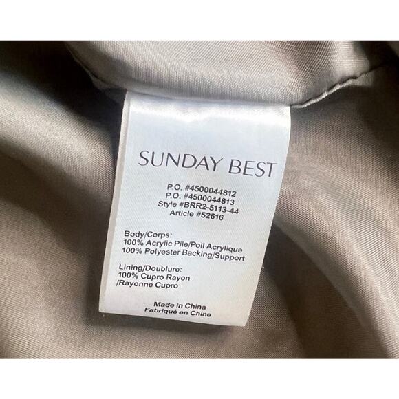 SUNDAY BEST Aritzia Faux Fur Mortimer Coat, Light Brown| Women’s: XS - Picture 7 of 8